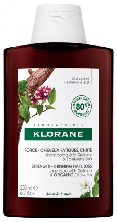 Klorane - Force - Cheveux Fatigués & Chute Shampoing à la Quinine et Edelweiss Bio 200 ml