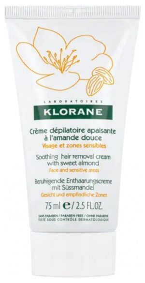 Klorane - Crème Dépilatoire Apaisante à l'Amande Douce 75 ml