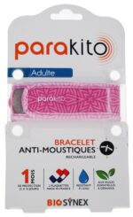 Parakito - Bracelet Anti-Moustiques Rechargeable Adulte - Modèle : Graphic Violet