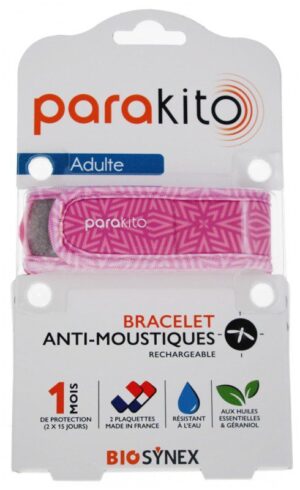 Parakito - Bracelet Anti-Moustiques Rechargeable Adulte - Modèle : Graphic Violet