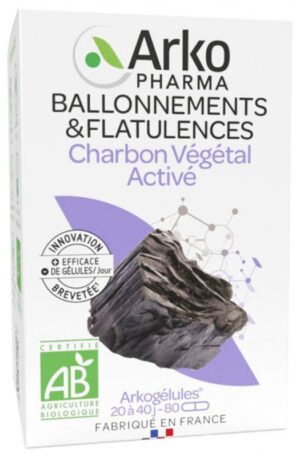 Arkopharma - Arkogélules Charbon Végétal Activé Bio 80 Gélules