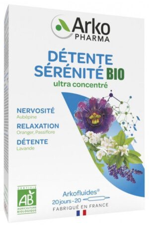Arkopharma - Arkofluides Détente Sérénité Bio 20 Ampoules