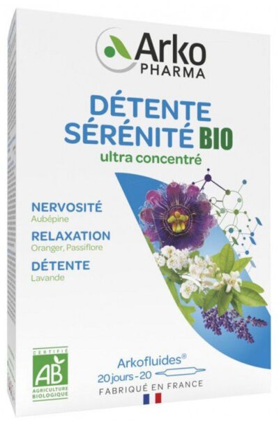 Arkopharma - Arkofluides Détente Sérénité Bio 20 Ampoules