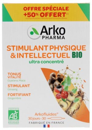 Arkopharma - Arkofluides Stimulant Physique et Intellectuel Bio 30 Ampoules Offre Spéciale