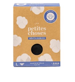 Les petites choses - Culotte de règles noir réutilisable en coton BIO flux 4