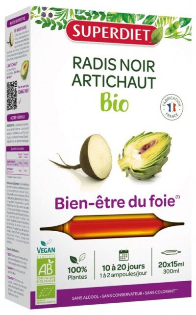 Superdiet - Radis Noir - Artichaut Bio 20 Ampoules