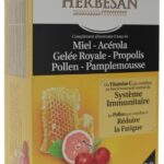 Herbesan - Miel Gelée Royale Acérola Pollen Pamplemousse Propolis 20 Ampoules + 10 Offertes