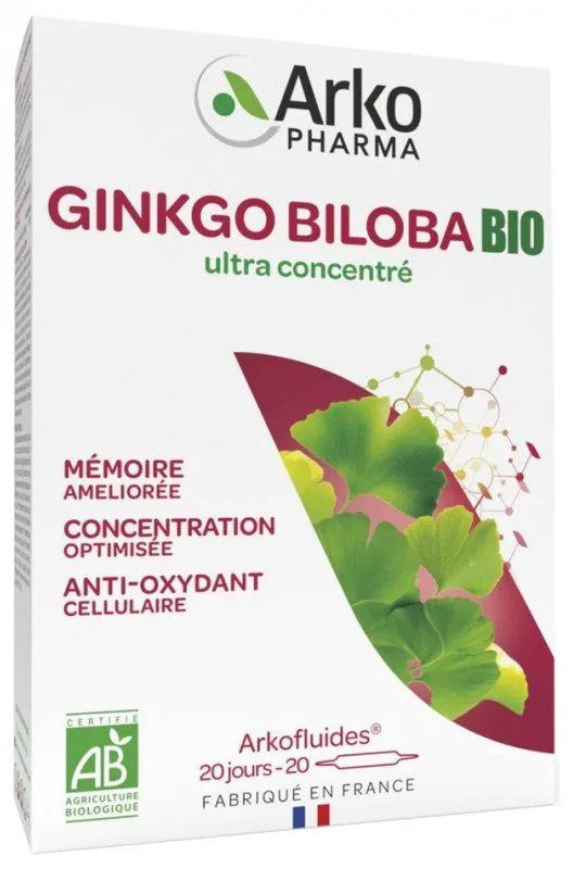 Arkopharma - Arkofluides Ginkgo Biloba Bio 20 Ampoules