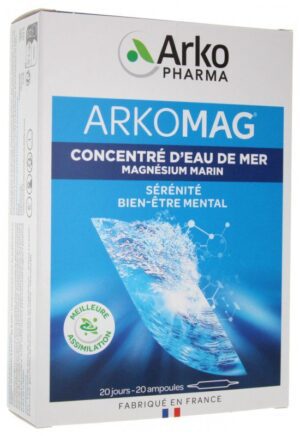 Arkopharma Arkomag - Concentré d'Eau de Mer Magnésium Marin 20 Ampoules