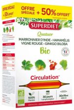 Superdiet - Quatuor Vigne Rouge Circulation Bio 20 Ampoules + 10 Ampoules Offertes