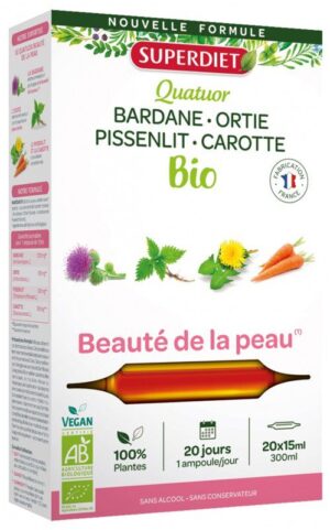 Superdiet - Quatuor Beauté de la Peau Bio 20 Ampoules