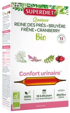 Superdiet - Quatuor Confort Urinaire Bio 20 Ampoules