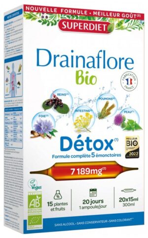 Superdiet - Drainaflore Bio Détox 20 Ampoules