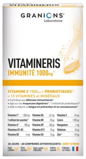 Granions - Vitamineris Immunité 1000 mg 30 Comprimés Effervescents