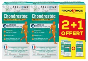 Granions - Chondrostéo + Articulations Lot de 3 x 90 Comprimés dont 90 Comprimés Offerts
