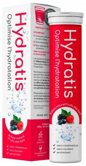 Hydratis - Solution d'Hydratation 20 Pastilles Effervescentes - Arôme : Fruits des Bois