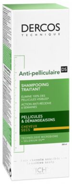 Vichy - Dercos Shampoing Traitant Anti-Pelliculaire DS Cheveux Secs 200 ml