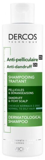 Vichy - Dercos Shampoing Traitant Anti-Pelliculaire Cheveux Normaux à Gras 200 ml
