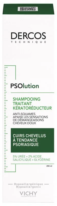 Vichy - Dercos PSOlution Shampoing Traitant Kératoréducteur Cuirs Chevelus à Tendance Psoriasique 200 ml