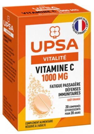 UPSA - Vitalité Vitamine C 1000 mg 20 Comprimés Effervescents