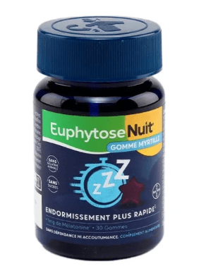 Euphytose - Nuit 1mg mélatonine myrtille - 30 gommes