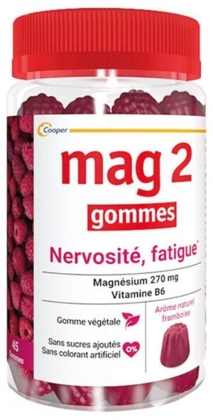 Mag 2 - Gommes Nervosité Fatigue Framboise 45 Gummies