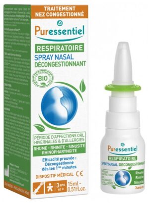 Puressentiel - Respiratoire Spray Nasal Décongestionnant 15 ml