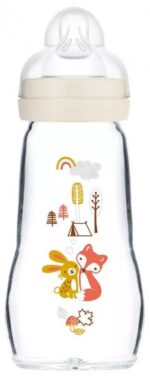 Mam - Biberon Verre Premium 260 ml 2 Mois et + Débit 2