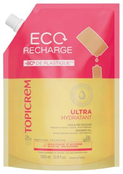 Topicrem - Ultra-Hydratant Huile de Douche Éco-Recharge 1000 ml