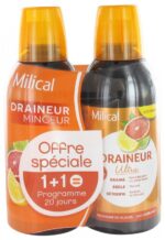 Milical - Draineur Minceur Ultra Lot de 2 x 500 ml - Saveur : Agrumes