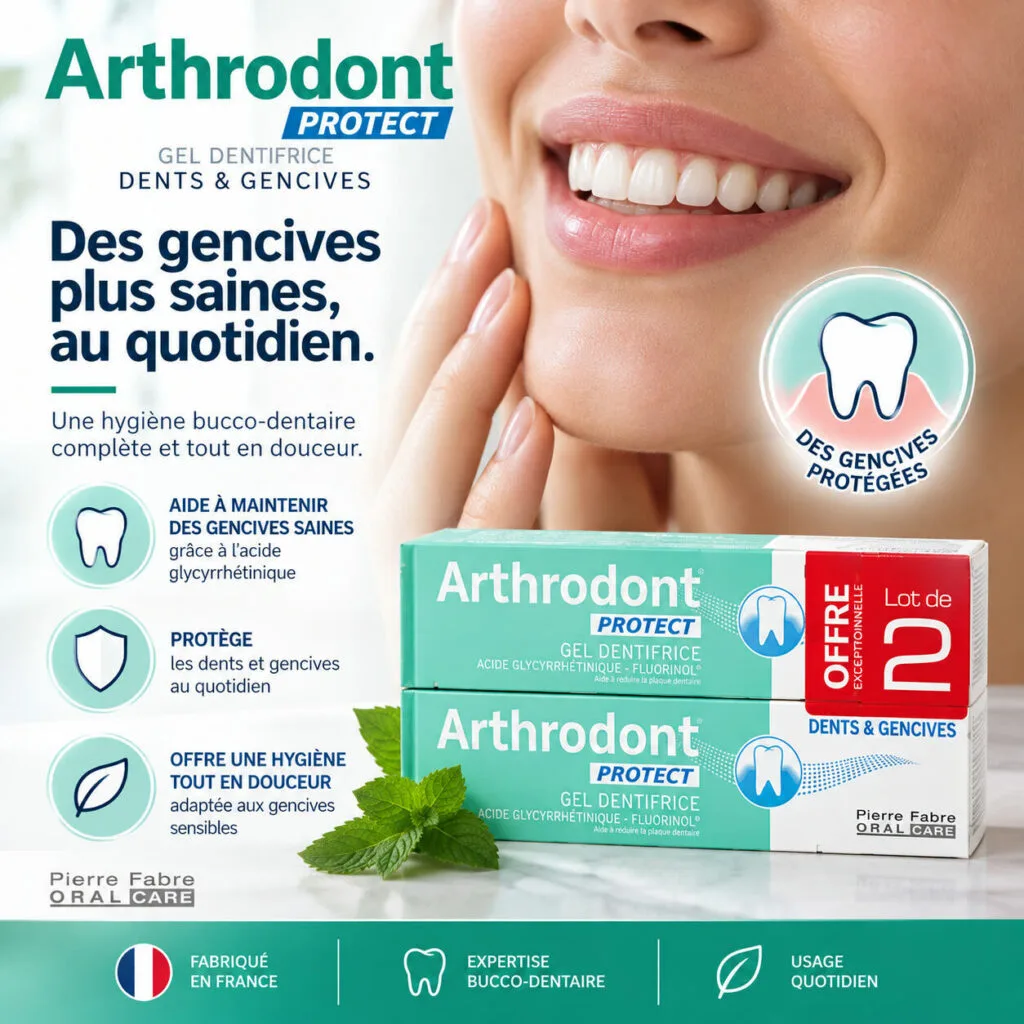 Arthrodont Protect gel dentifrice dents et gencives - lot de 2 x 75 ml