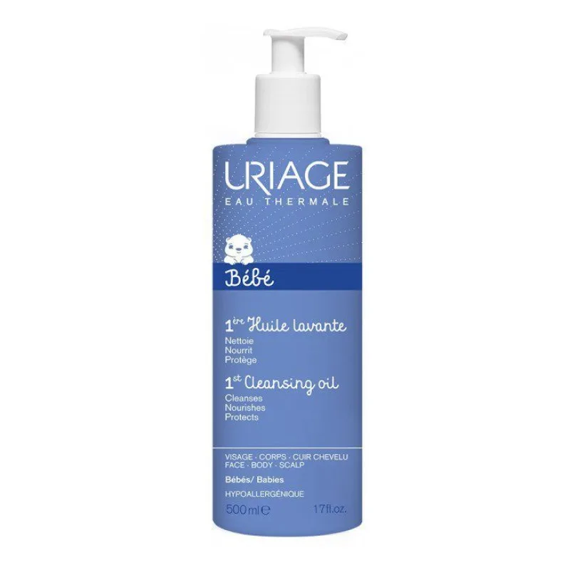 EAU THERMALE Bébé 1ère Huile Lavante Nettoie, Nourrit, Uriage 500ml