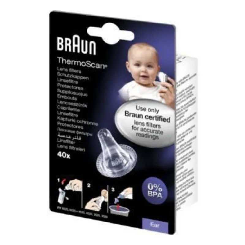 EMBOUTS JETABLES Hygiene Caps pour Thermoscan Boîte de 40 Braun
