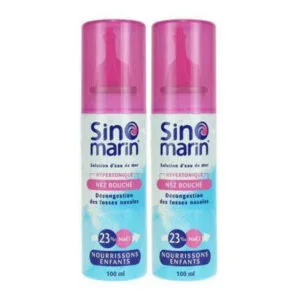 SPRAY NASAL Sino Marin Hypergtonique pour Nez Bouché Nourrissons, Enfants Gifrer Lot de 2 X 100ml