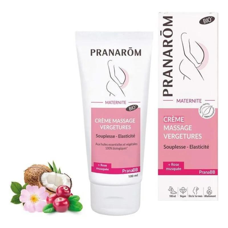 Pranarom - PranaBB BIO- Crème massage vergetures - Souplesse, élasticité