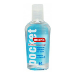 Assanis - pocket - Gel hydroalcoolique sans rinçage pour les mains - Aloe vera + Vitamine B - 80ml
