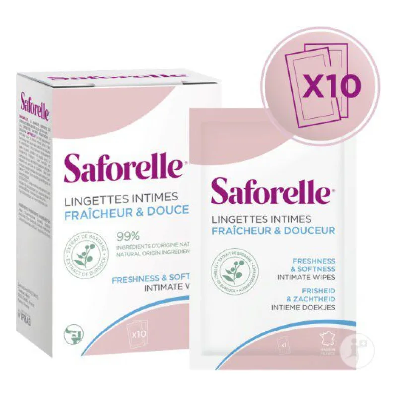 LINGETTES Intimes Fraicheur & Douceur 10 Saforelle