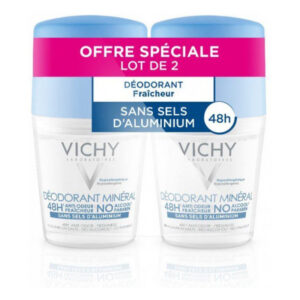 Vichy Laboratoires - Déodorant minéral - Actif anti-odeur d'origine naturelle - Lot de 2 x 50ml