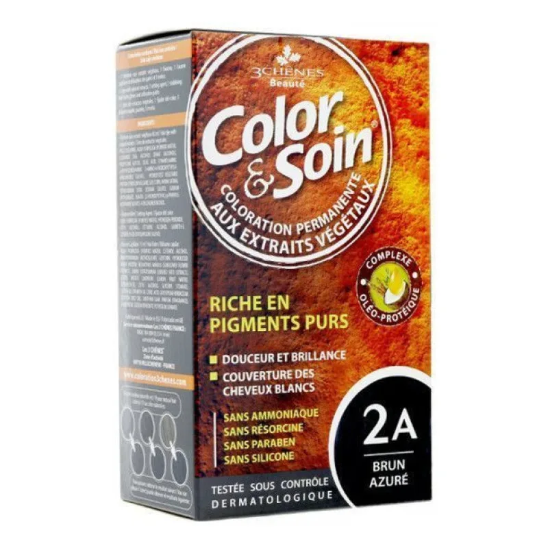 COLORATION Riche en Pigments Purs 2A Brun Azuré Color & Soin 135ml