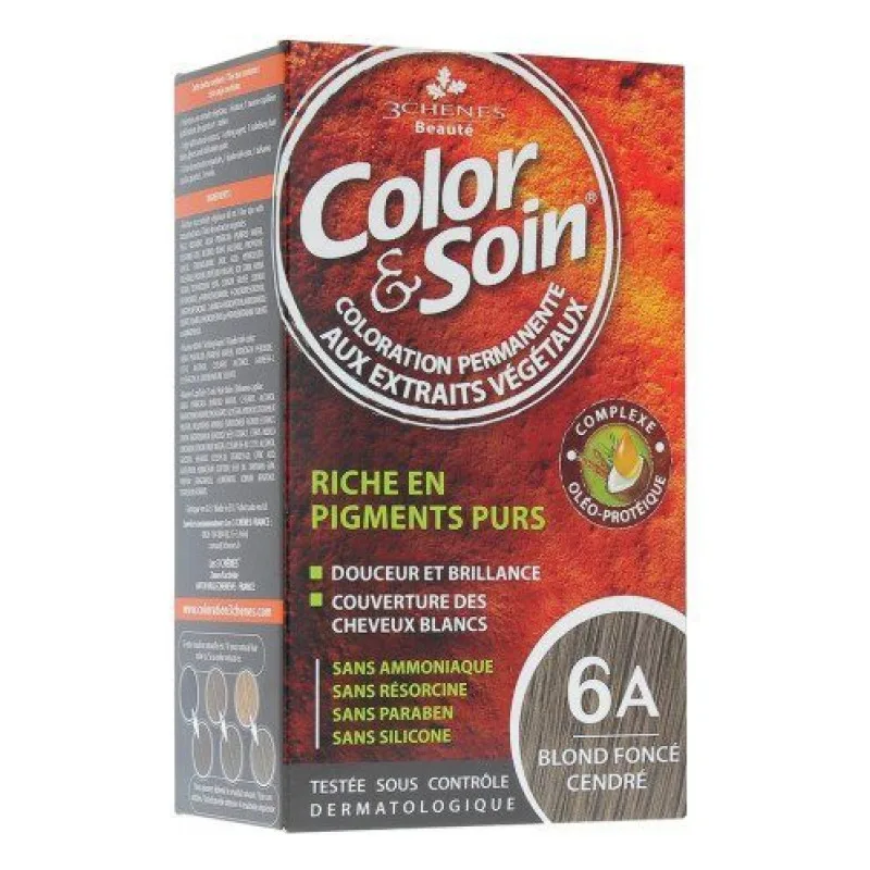 COLORATION Riche en Pigments Purs 6A Blond Foncé Cendré Color & Soin 135ml