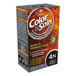 COLORATION Riche en Pigments Purs 4N Châtain Naturel Color & Soin 135ml