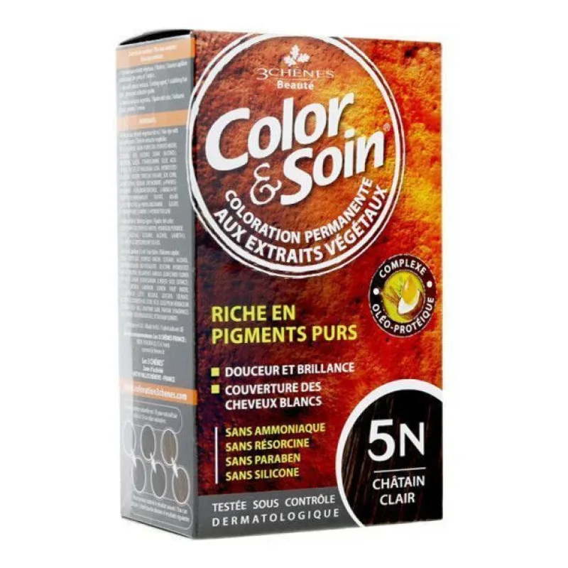 COLORATION Riche en Pigments Purs 5N Châtain Clair Color & Soin 135ml