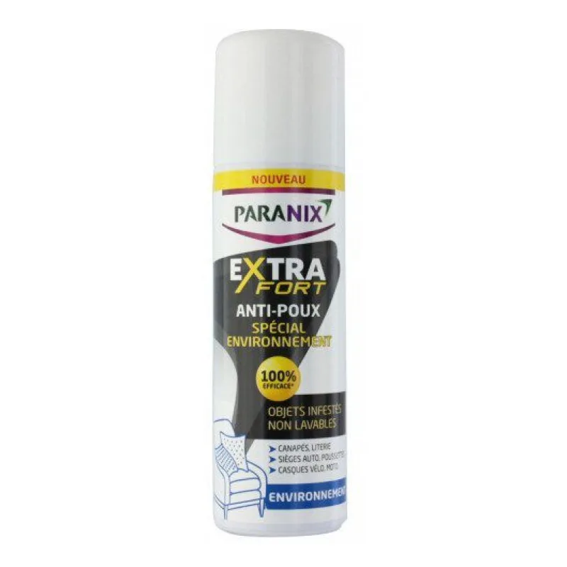 TRAITEMENT ANTI-POUX Extra Fort Spécial Environnement Objects Infestés Non Lavables Paranix 150ml
