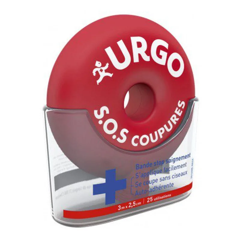 BANDE S.O.S Coupures Stop Saignement 3m ,5cm Urgo X 2