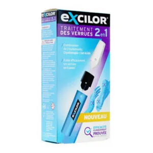 Excilor - Traitement des verrues 2 en 1 - Combinaison de 2 traitements: Cryothérapie + gel acide - Traite efficacement les verru