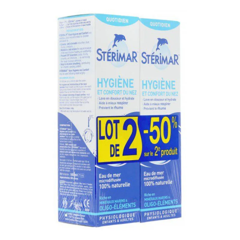 SPRAY NASAL Hygiène et Confort du Nez Enfants et Adultes Sterimar Lot de 2 X 100ml