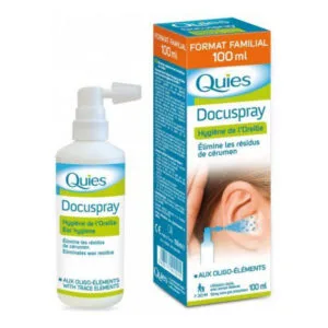 Quies - Docuspray - Hygiène de l'oreille - Élimine les résidus de cérumen - Format familial - 100ml