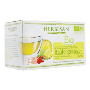 Herbesan - BIO - Infusion naturellement aromatisée - Brûle-graisse - Saveur ananas - 20 sachets