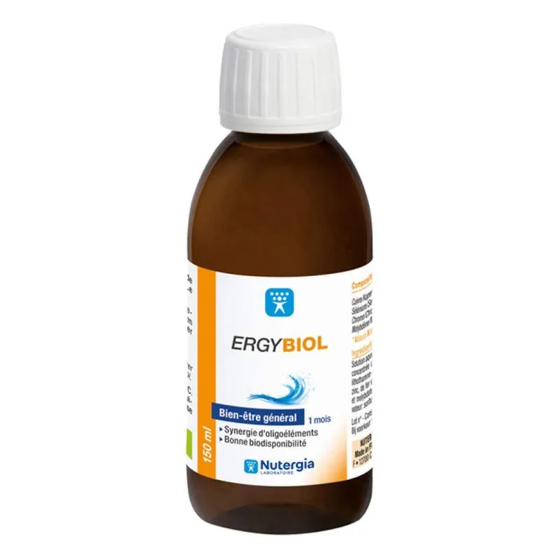 COMPLÉMENT ALIMENTAIRE Ergybiol Bien Être Général Synergie D'oligoéléments, Bonne Biodisponibilité Nutergia 150ml
