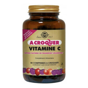 Solgar - Vitamine C 500mg - Ârome naturel de framboise / Cramberry - À croquer - Complément alimentaire - 90 comprimés